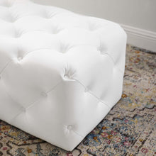 Load image into Gallery viewer, Amour 48&quot; Tufted Button Entryway Faux Leather Bench by Modway
