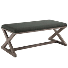 Load image into Gallery viewer, Province Vintage French X-Brace Upholstered Fabric Bench
