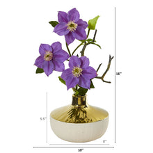 Load image into Gallery viewer, 16&quot; Anemone Artificial Arrangement in Gold and Cream Elegant Vase
