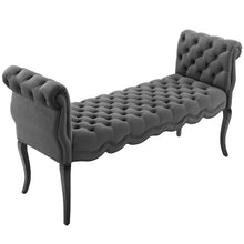 Load image into Gallery viewer, Adelia Chesterfield Style Button Tufted Performance Velvet Bench
