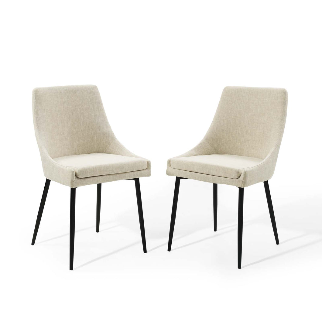 Viscount Upholstered Fabric Dining Chairs Set of 2 by Modway