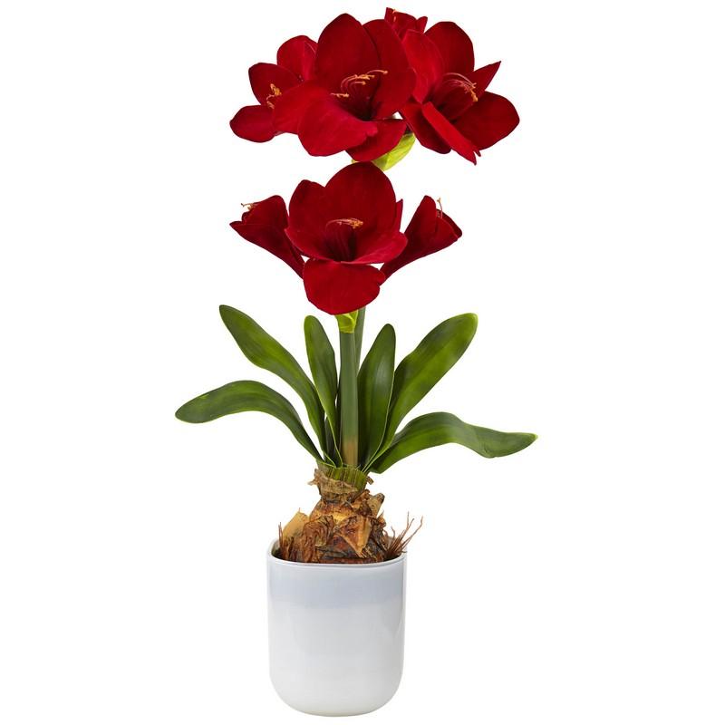 Silk Amaryllis Floral Arrangement