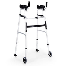 Load image into Gallery viewer, Folding Height Adjustable Walking Frame with Armrest Support-Silver
