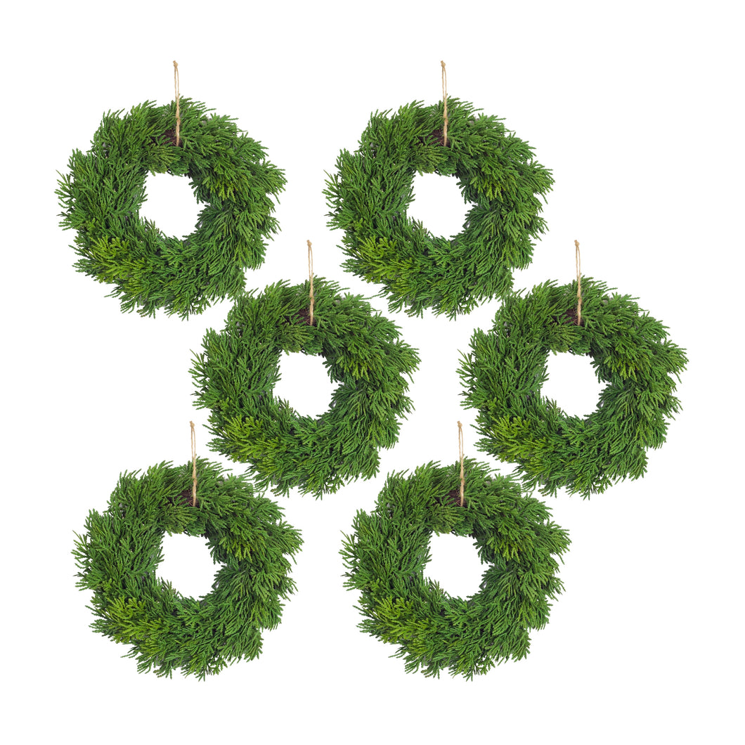 Pine Wreath Candle Ring with Jute Hanger 11.5