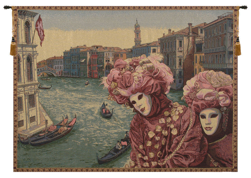 View with Masks Italian Tapestry