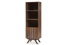 Load image into Gallery viewer, Baxton Studio Ashfield Mid-Century Modern Walnut Brown Finished Wood Bookcase
