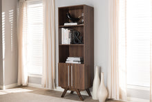 Load image into Gallery viewer, Baxton Studio Ashfield Mid-Century Modern Walnut Brown Finished Wood Bookcase
