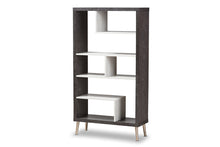 Load image into Gallery viewer, Baxton Studio Atlantic Modern and Contemporary Dark Brown and Light Grey Two-Tone Finished Wood Display Shelf
