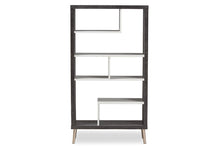 Load image into Gallery viewer, Baxton Studio Atlantic Modern and Contemporary Dark Brown and Light Grey Two-Tone Finished Wood Display Shelf
