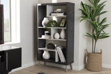 Load image into Gallery viewer, Baxton Studio Atlantic Modern and Contemporary Dark Brown and Light Grey Two-Tone Finished Wood Display Shelf
