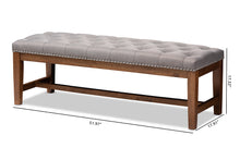 Load image into Gallery viewer, Baxton Studio Ainsley Modern and Contemporary Grey Fabric Upholstered Walnut Finished Solid Rubberwood Bench
