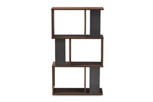 Load image into Gallery viewer, Baxton Studio Legende Modern and Contemporary Brown and Dark Grey Finished Display Bookcase
