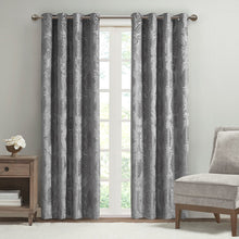 Load image into Gallery viewer, Amelia Knitted Jacquard Paisley Total Blackout Grommet Top Curtain Panel - SS40-0197
