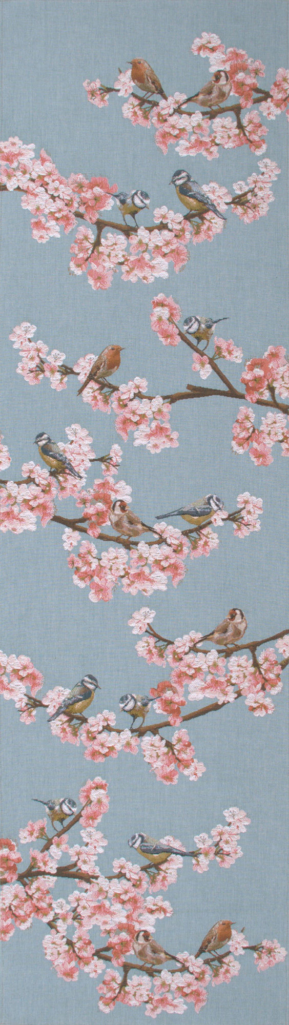 Passerines Branch Blue French Table Runner