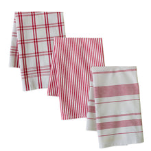 Load image into Gallery viewer, Red Striped Tea Towel (Set of 3)
