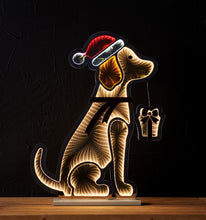 Load image into Gallery viewer, Santa Dog Infinity Light Display 31.25&quot;H
