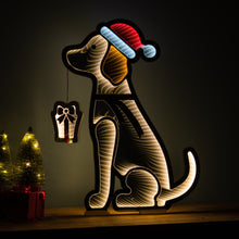 Load image into Gallery viewer, Santa Dog Infinity Light Display 31.25&quot;H
