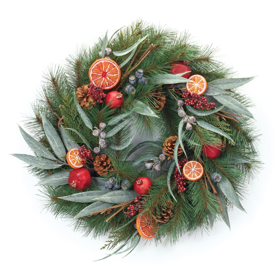 Mixed Pine Fruit Wreath 21