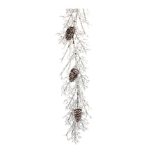 Load image into Gallery viewer, Iced Twig Garland with Pinecones 5&#39;L
