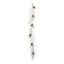 Load image into Gallery viewer, Iced Twig Garland with Pinecones 5&#39;L
