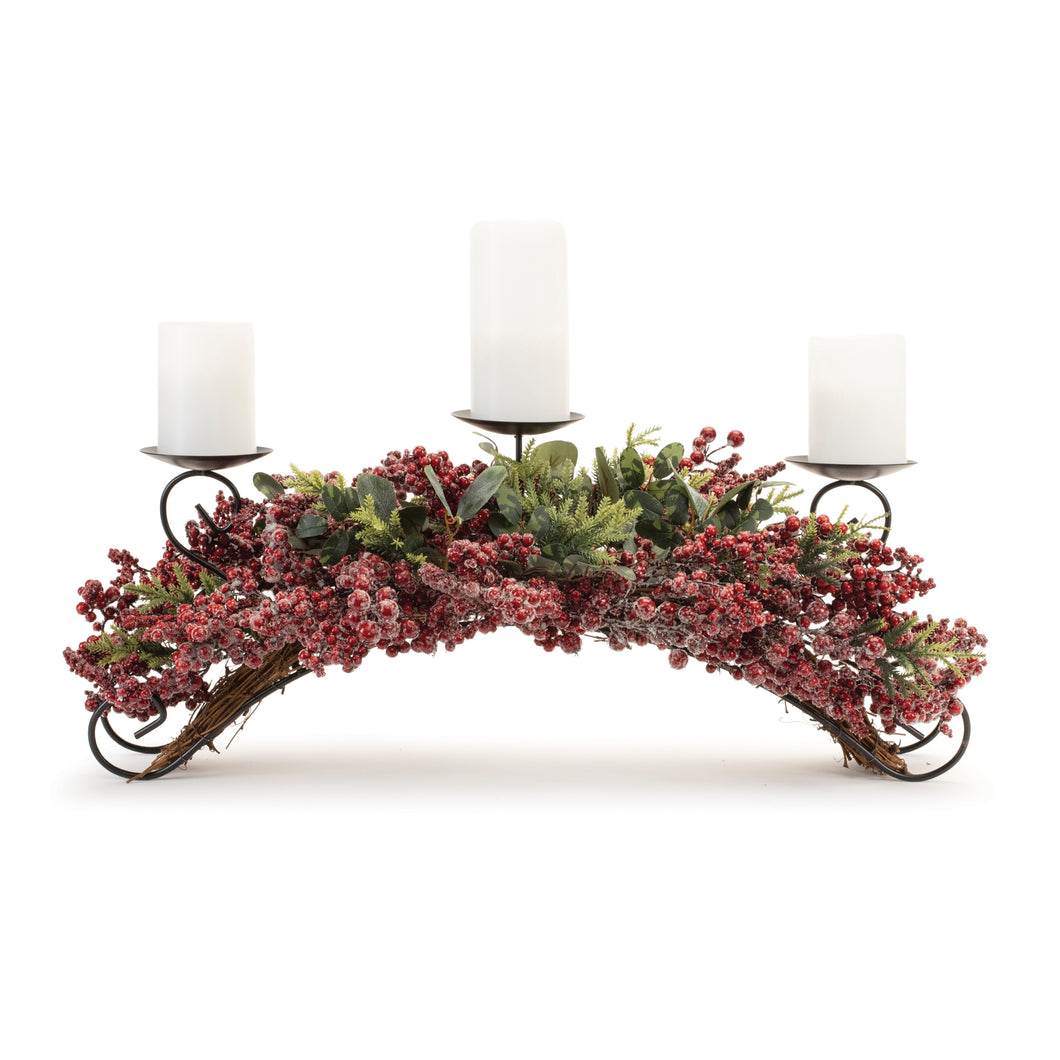 Pine and Berry Centerpiece Candle Holder 31