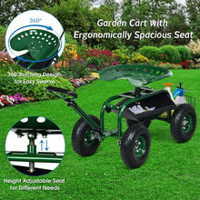 Load image into Gallery viewer, Heavy Duty Garden Cart with Tool Tray and 360 Swivel Seat
