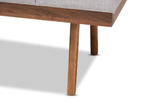 Load image into Gallery viewer, Baxton Studio Larisa Mid-Century Modern Grayish Beige Fabric Upholstered Wood Bench
