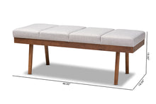 Load image into Gallery viewer, Baxton Studio Larisa Mid-Century Modern Grayish Beige Fabric Upholstered Wood Bench
