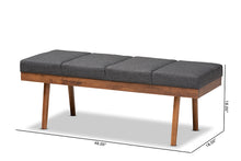 Load image into Gallery viewer, Baxton Studio Larisa Mid-Century Modern Charcoal Fabric Upholstered Wood Bench
