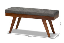 Load image into Gallery viewer, Baxton Studio Alona Mid-Century Modern Medium Grey Fabric Upholstered Wood Dining Bench
