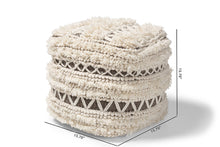 Load image into Gallery viewer, Baxton Studio Vesey Moroccan Inspired Beige and Brown Handwoven Wool Pouf Ottoman
