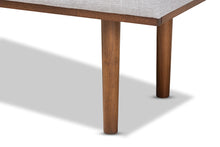 Load image into Gallery viewer, Baxton Studio Arne Mid-Century Modern Greyish Beige Fabric Upholstered Walnut Finished Bench
