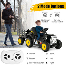 Load image into Gallery viewer, 12V Ride on Tractor with 3-Gear-Shift Ground Loader for Kids 3+ Years Old-Black
