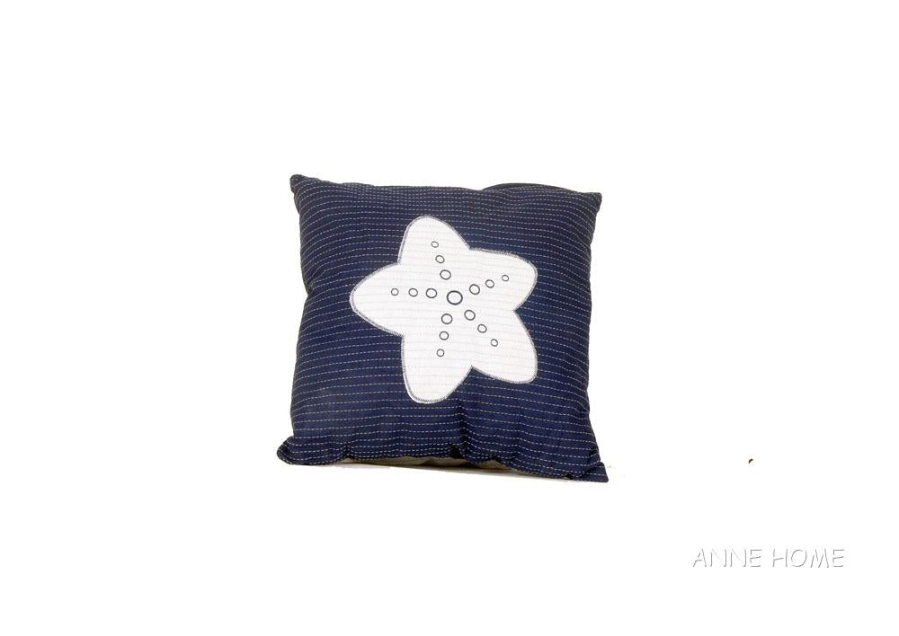 Anne Home - Blue Pillow White Star