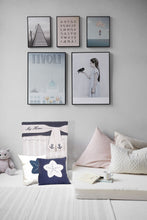 Load image into Gallery viewer, Anne Home - White Pillow Blue Star
