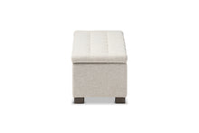 Load image into Gallery viewer, Baxton Studio Roanoke Modern and Contemporary Beige Fabric Upholstered Grid-Tufting Storage Ottoman Bench
