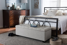 Load image into Gallery viewer, Baxton Studio Roanoke Modern and Contemporary Beige Fabric Upholstered Grid-Tufting Storage Ottoman Bench
