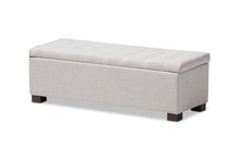 Load image into Gallery viewer, Baxton Studio Roanoke Modern and Contemporary Grayish Beige Fabric Upholstered Grid-Tufting Storage Ottoman Bench
