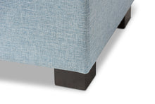 Load image into Gallery viewer, Baxton Studio Roanoke Modern and Contemporary Light Blue Fabric Upholstered Grid-Tufting Storage Ottoman Bench
