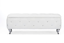 Load image into Gallery viewer, Baxton Studio Seine White Leather Contemporary Storage Ottoman
