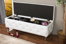 Load image into Gallery viewer, Baxton Studio Seine White Leather Contemporary Storage Ottoman
