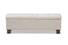 Load image into Gallery viewer, Baxton Studio Hannah Modern and Contemporary Beige Fabric Upholstered Button-Tufting Storage Ottoman Bench
