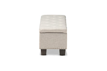 Load image into Gallery viewer, Baxton Studio Hannah Modern and Contemporary Beige Fabric Upholstered Button-Tufting Storage Ottoman Bench
