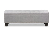 Load image into Gallery viewer, Baxton Studio Hannah Modern and Contemporary Grayish Beige Fabric Upholstered Button-Tufting Storage Ottoman Bench
