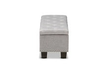 Load image into Gallery viewer, Baxton Studio Hannah Modern and Contemporary Grayish Beige Fabric Upholstered Button-Tufting Storage Ottoman Bench
