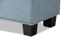 Load image into Gallery viewer, Baxton Studio Hannah Modern and Contemporary Light Blue Fabric Upholstered Button-Tufting Storage Ottoman Bench
