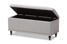 Load image into Gallery viewer, Baxton Studio Kaylee Modern Classic Grayish Beige Fabric Upholstered Button-Tufting Storage Ottoman Bench
