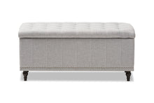 Load image into Gallery viewer, Baxton Studio Kaylee Modern Classic Grayish Beige Fabric Upholstered Button-Tufting Storage Ottoman Bench
