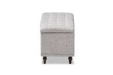 Load image into Gallery viewer, Baxton Studio Kaylee Modern Classic Grayish Beige Fabric Upholstered Button-Tufting Storage Ottoman Bench
