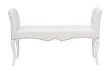 Load image into Gallery viewer, Baxton Studio Kristy Modern and Contemporary White Faux Leather Classic Seating Bench
